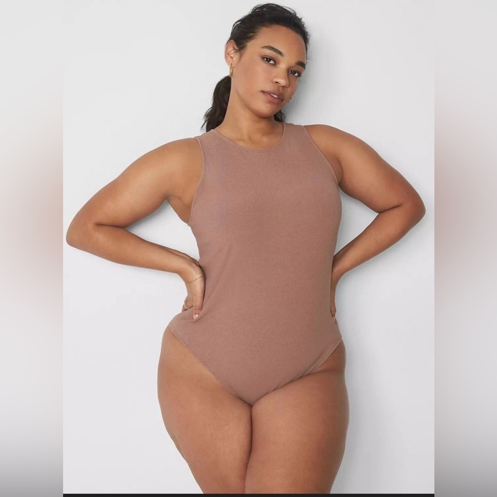 NWT Sleep By Cacique Rib Open Back Bodysuit , size 10-12